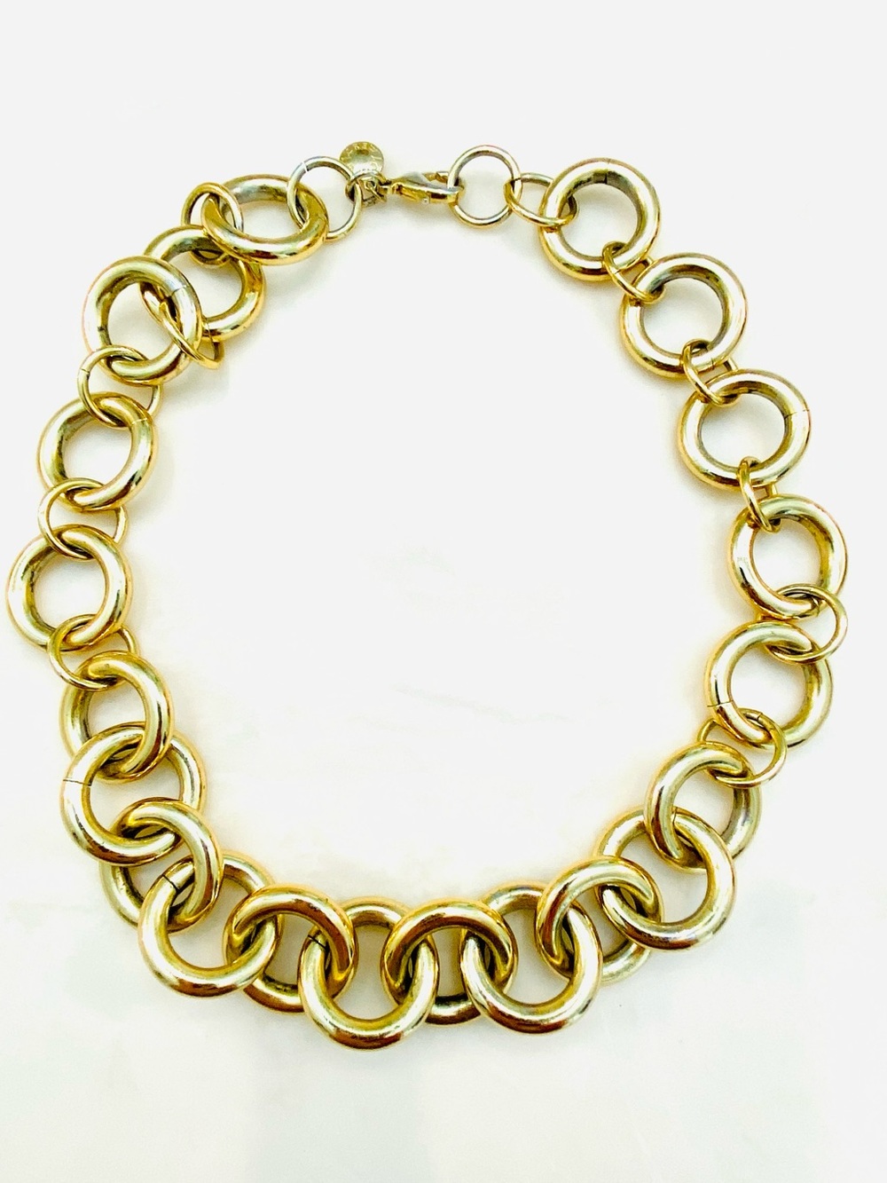 J. Crew Shiny Gold Link Circle Necklace